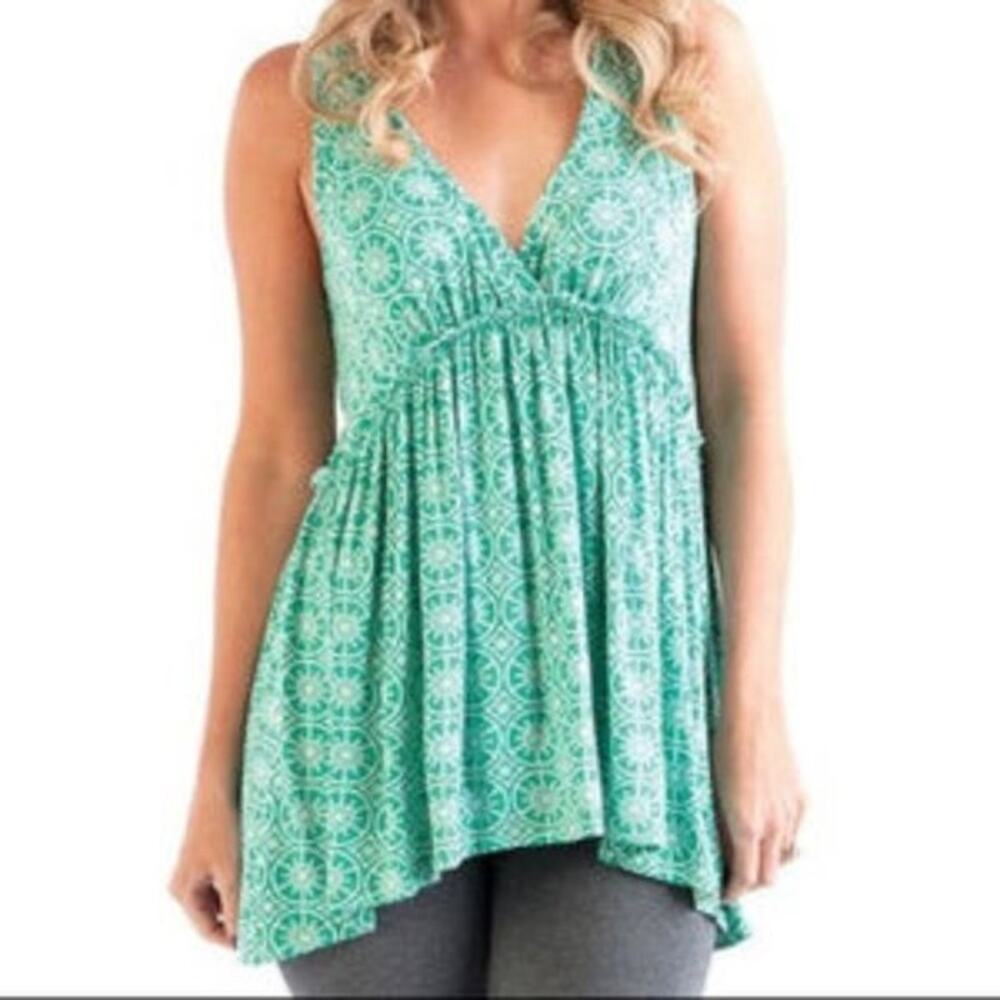 Matilda Jane Womens Tank Top Size XS It's A Wonderful Parade Sprees Whippy Green